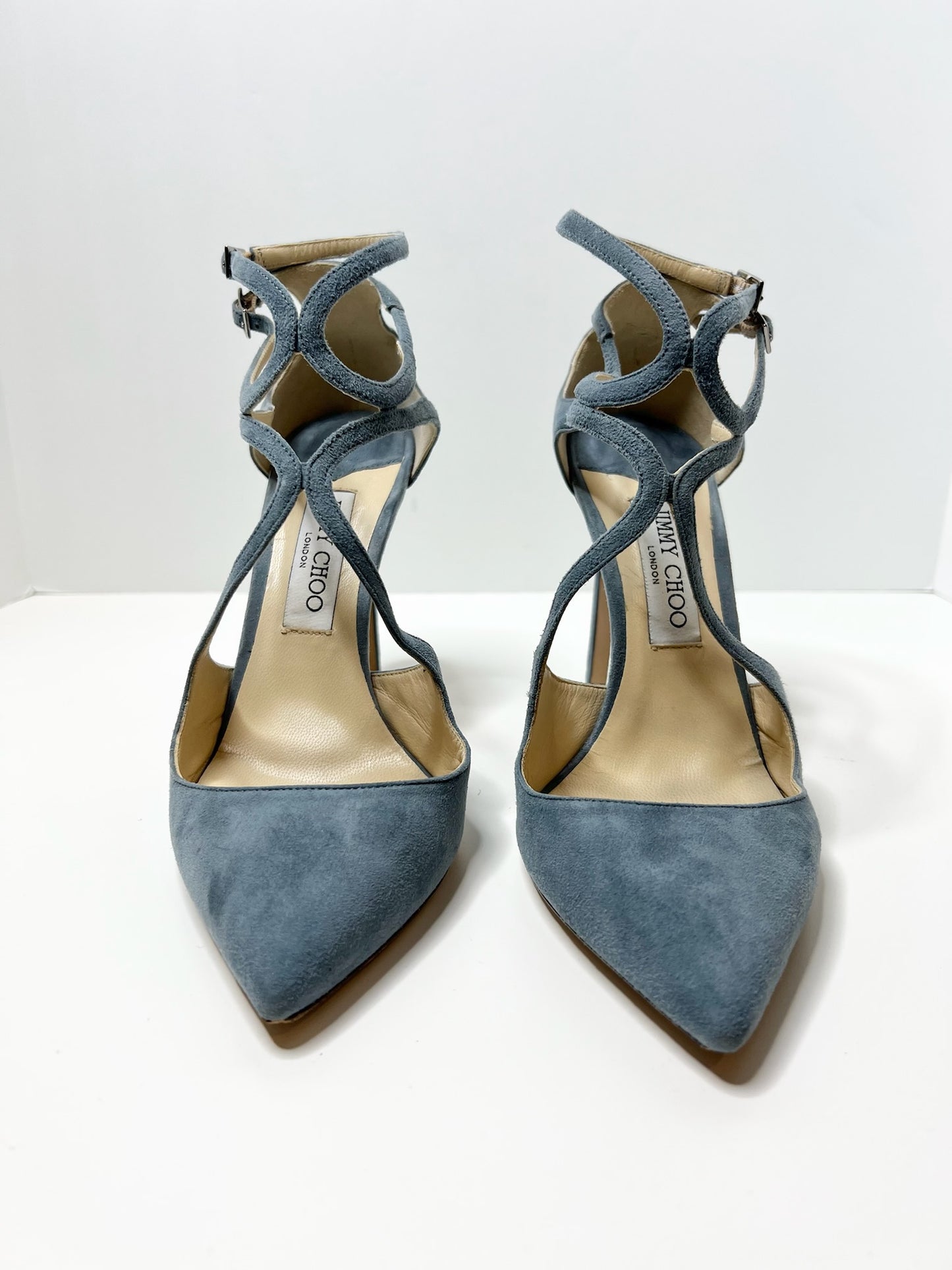 Jimmy Choo Lancer 100 Suede Pumps, Blue 39.5