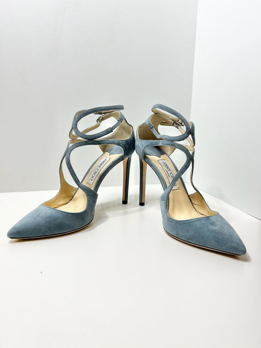 Jimmy Choo Lancer 100 Suede Pumps, Blue 39.5