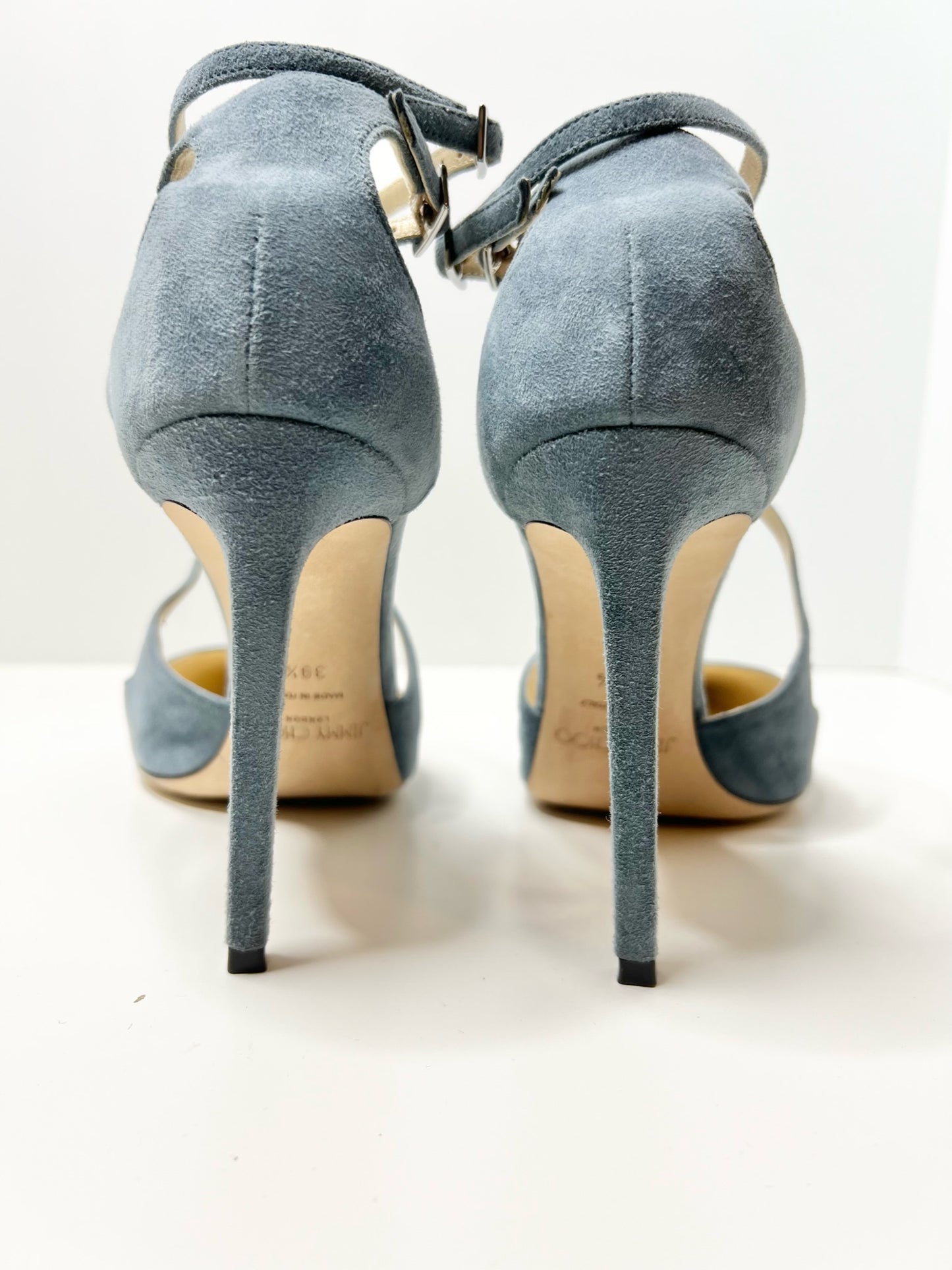 Jimmy Choo Lancer 100 Suede Pumps, Blue 39.5