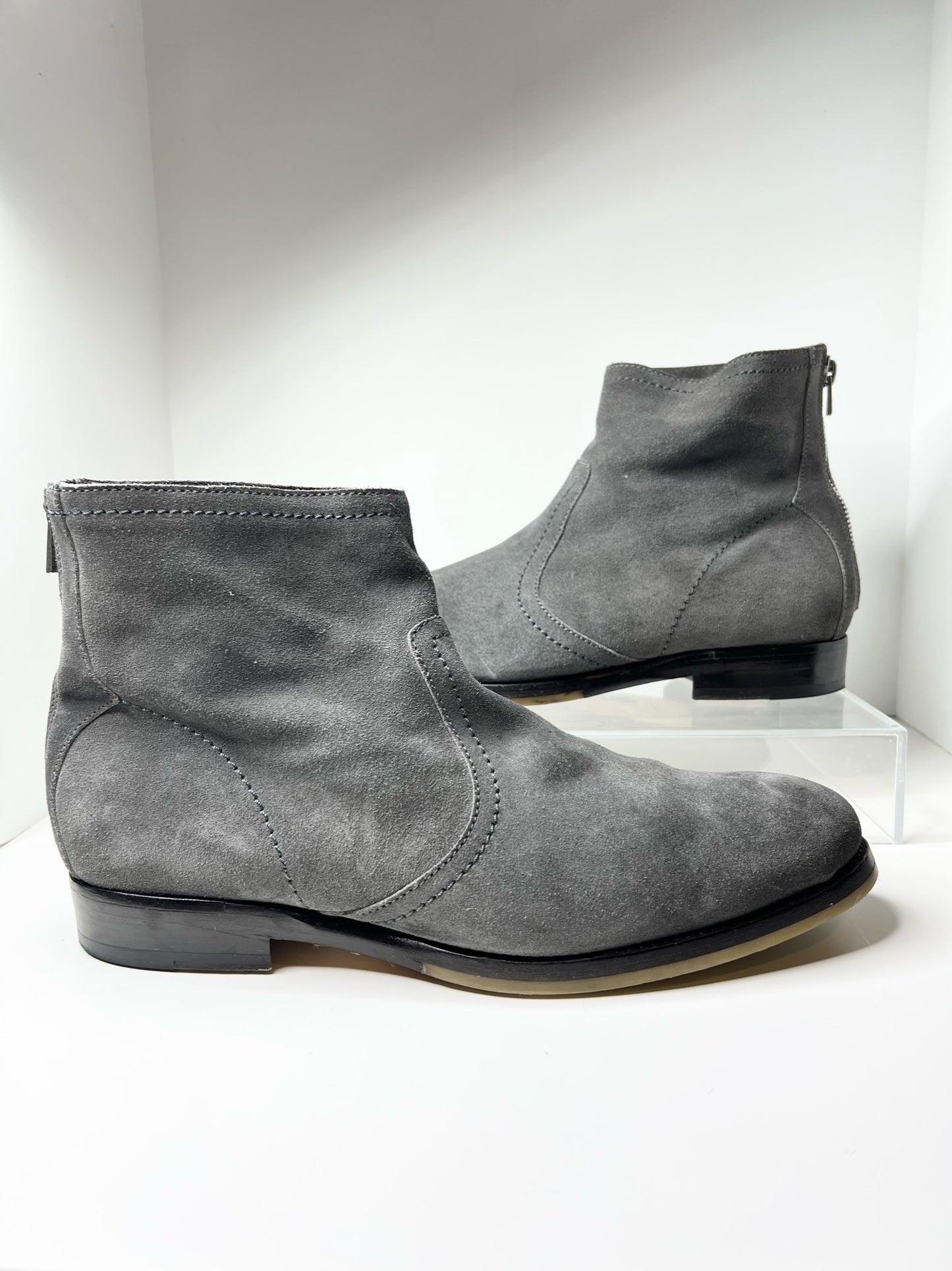 Jimmy Choo Grey Men's Suede Bootie, Size 46