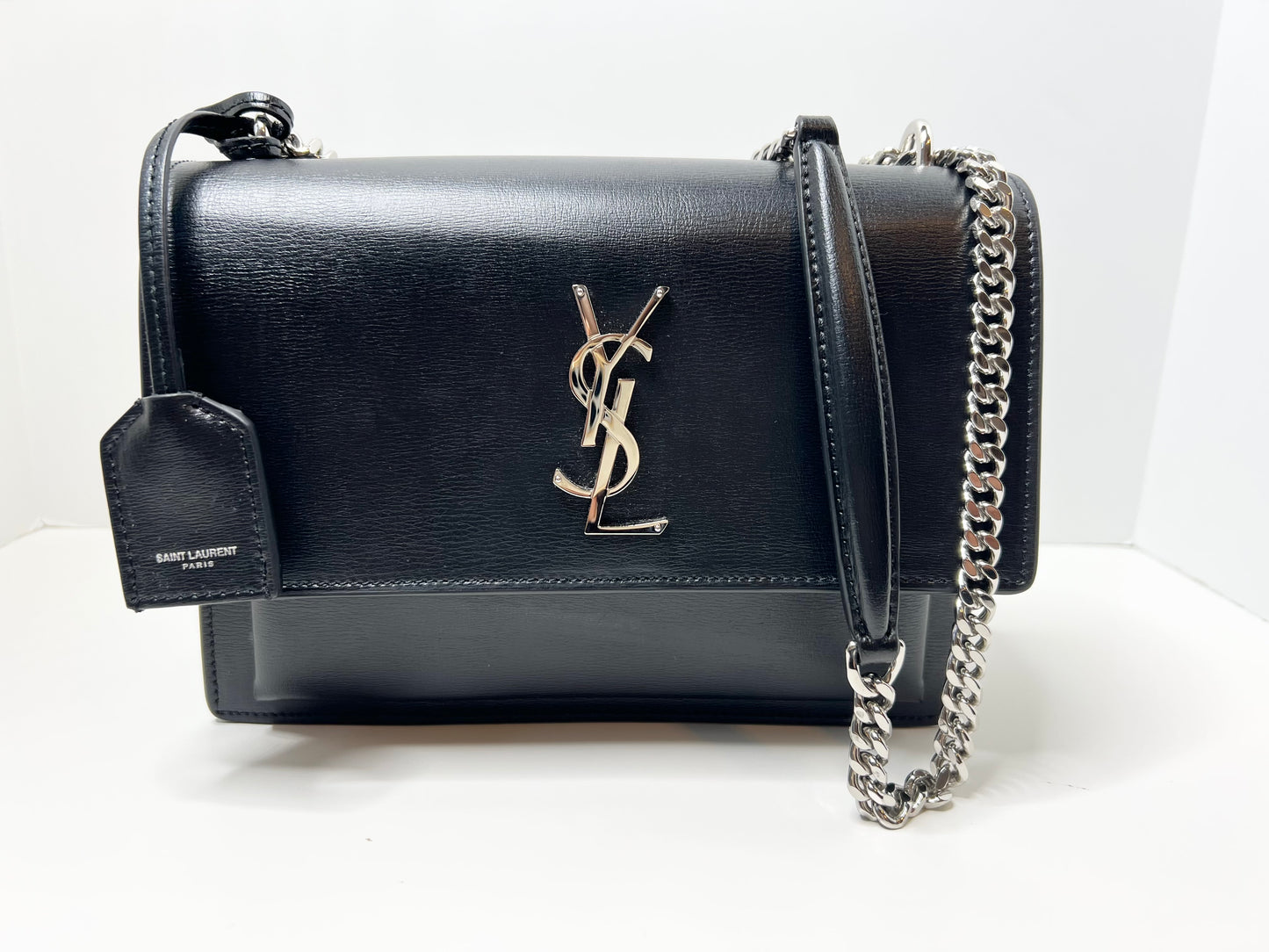 SAINT LAURENT Calfskin Medium Monogram Sunset Black