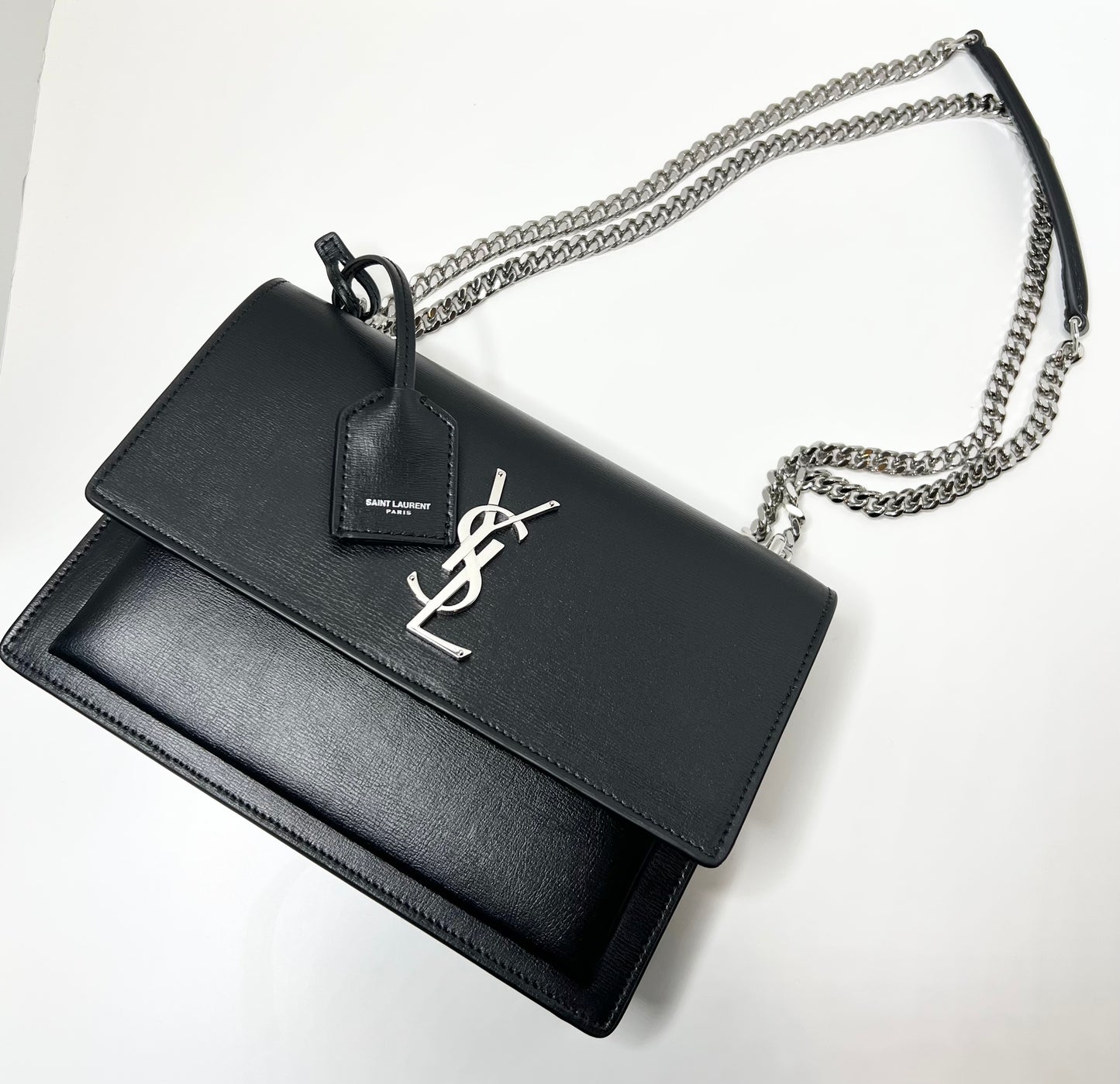 SAINT LAURENT Calfskin Medium Monogram Sunset Black