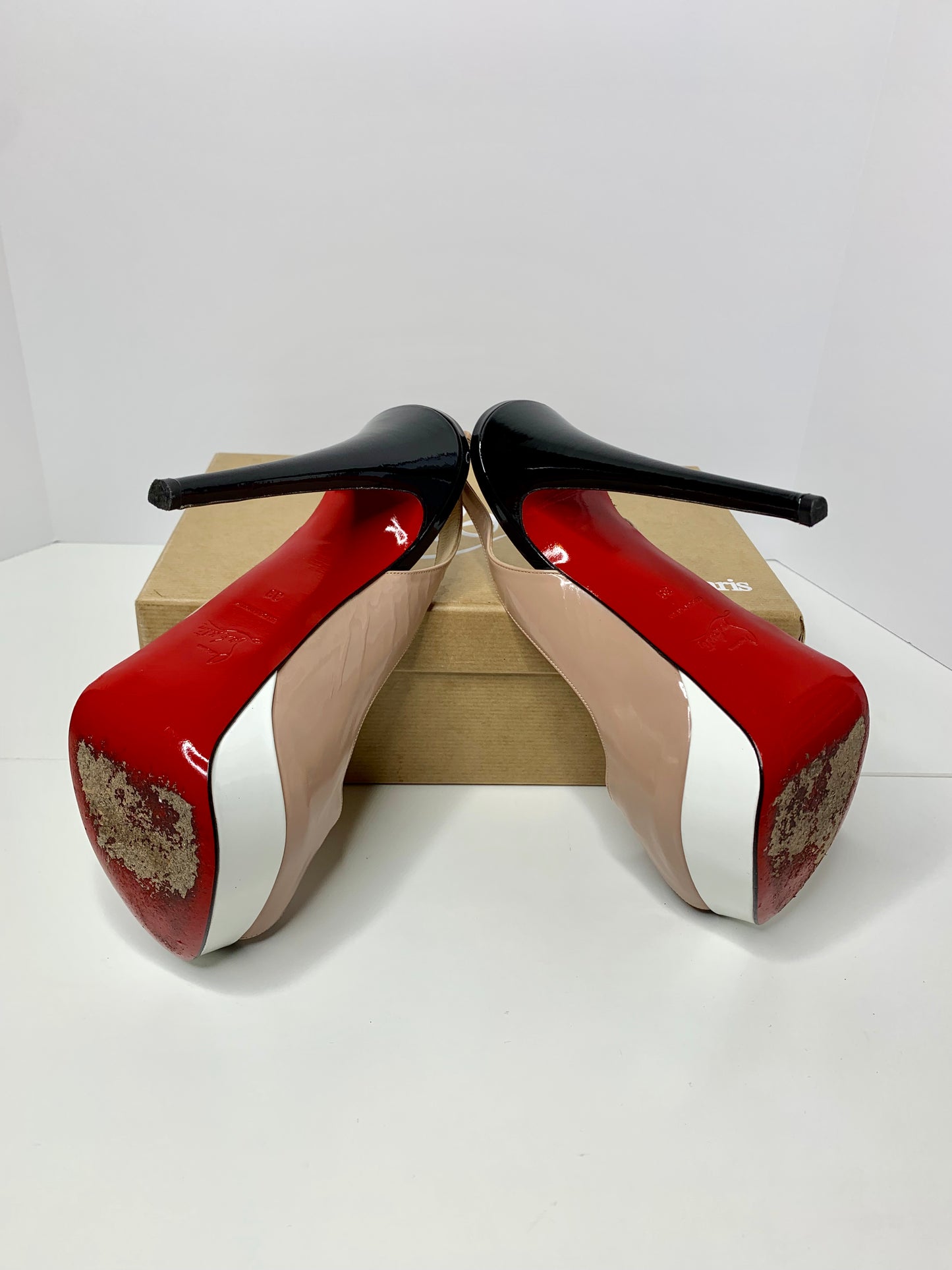 Christian Louboutin Lady Peep Colorblock Slingback size 39