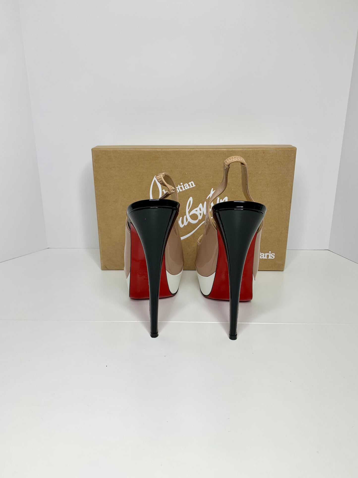 Christian Louboutin Lady Peep Colorblock Slingback size 39