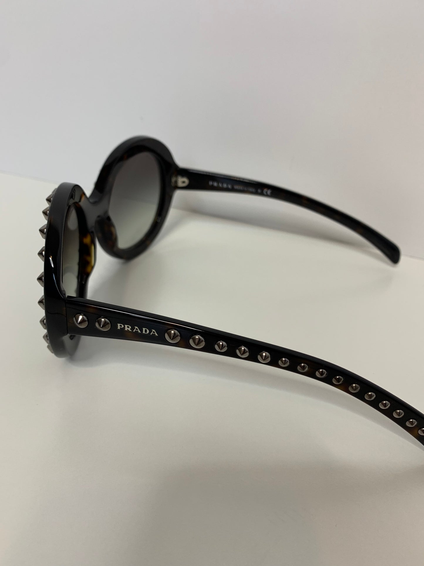 Prada Absolute Ornate Round Oversized Studded Sunglasses