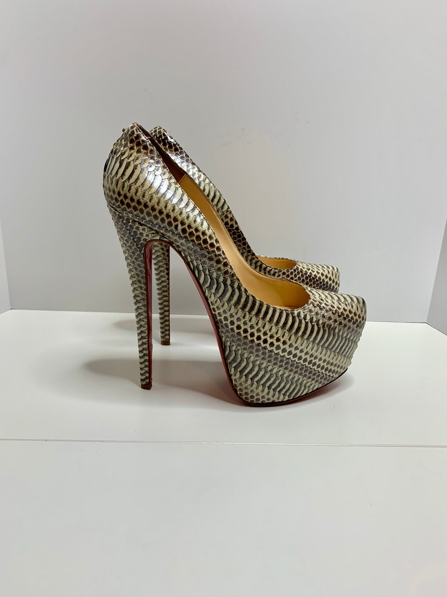 Christian Louboutin Python Daffodile Platform Pumps Size 39