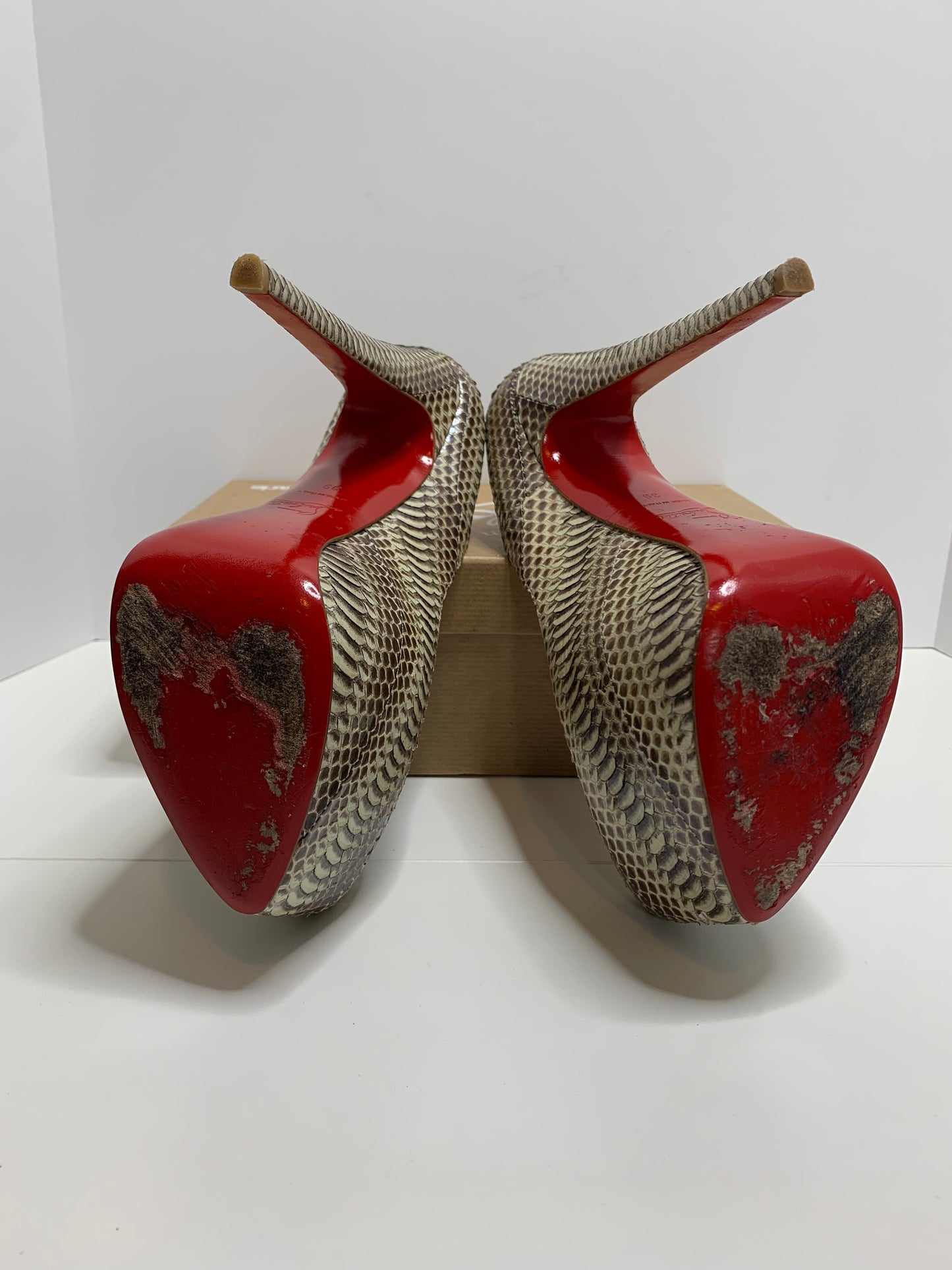 Christian Louboutin Python Daffodile Platform Pumps Size 39