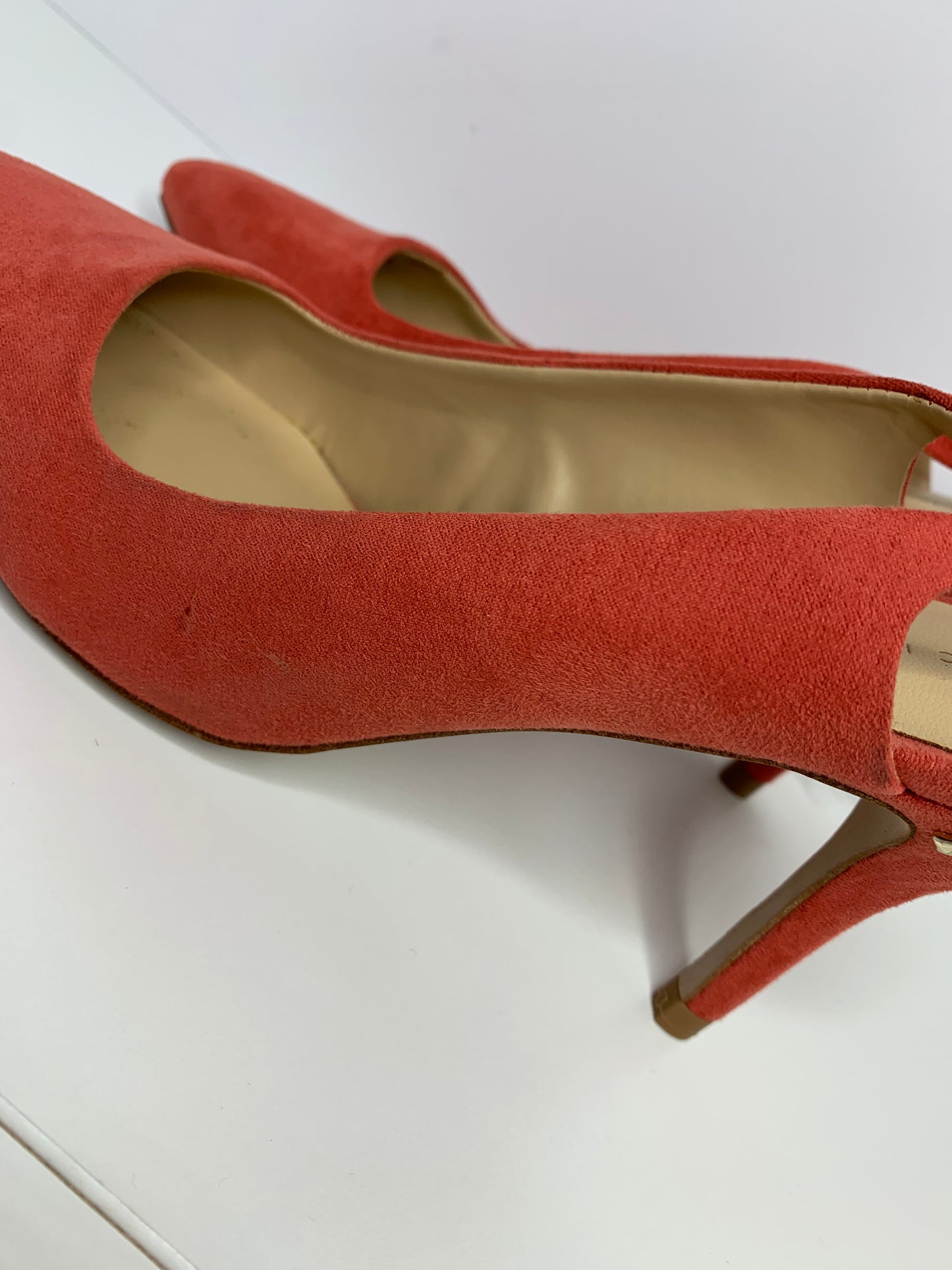 Zara Basic Coral Suede Pointed Toe Slingback Pumps Size 38