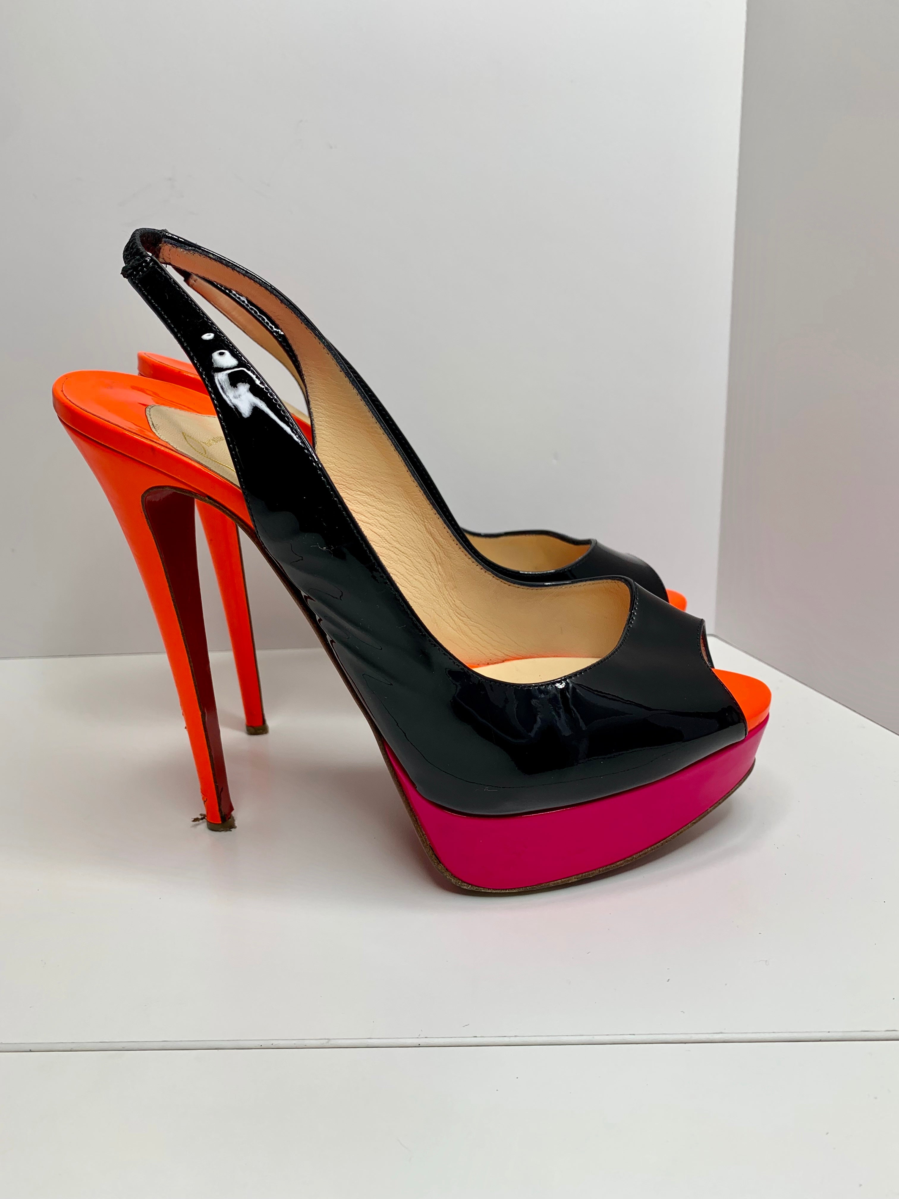 Christian louboutin slingback lady peep best sale