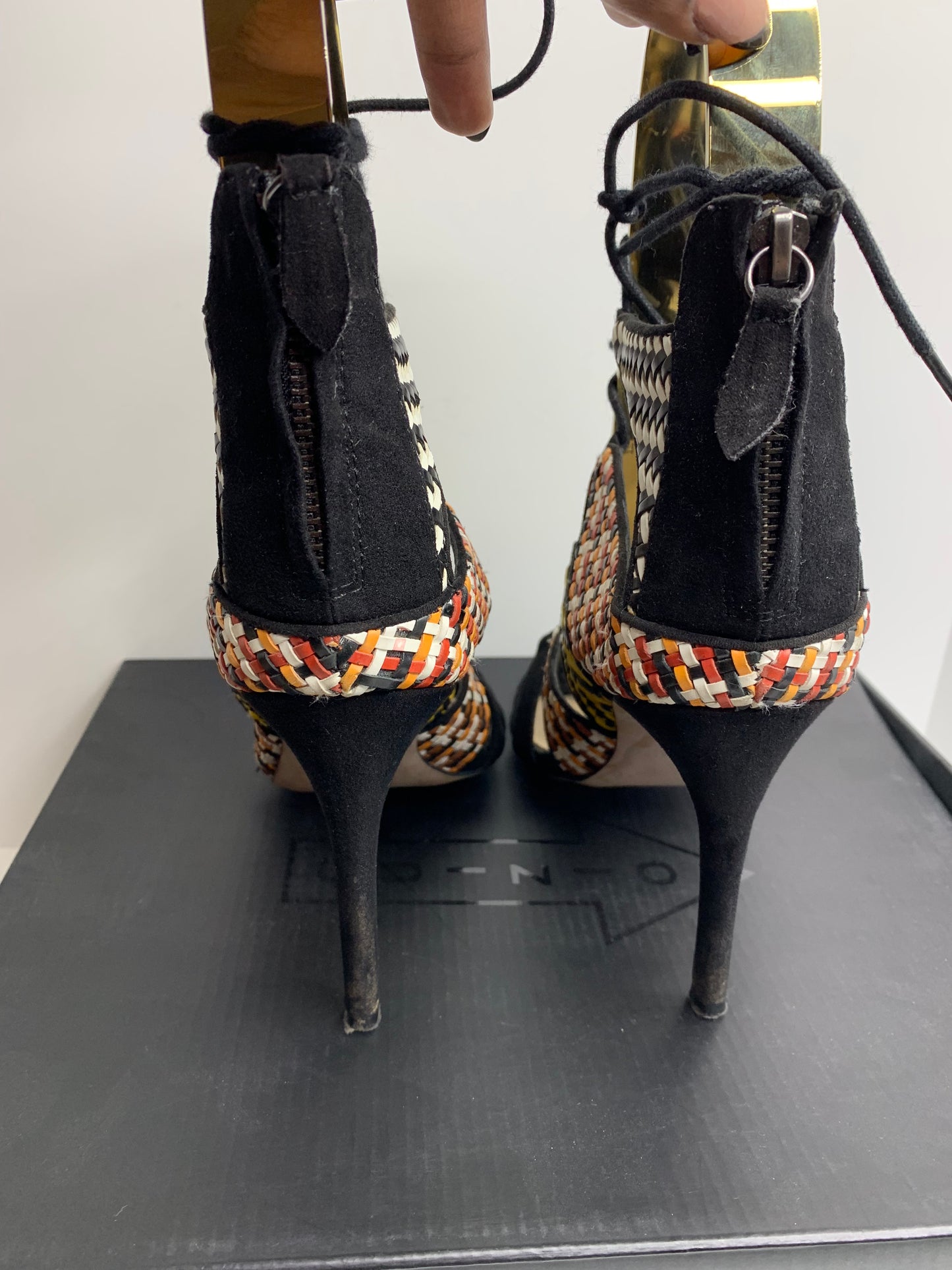 ZARA Woven Ankle Boot Sandals Size 39