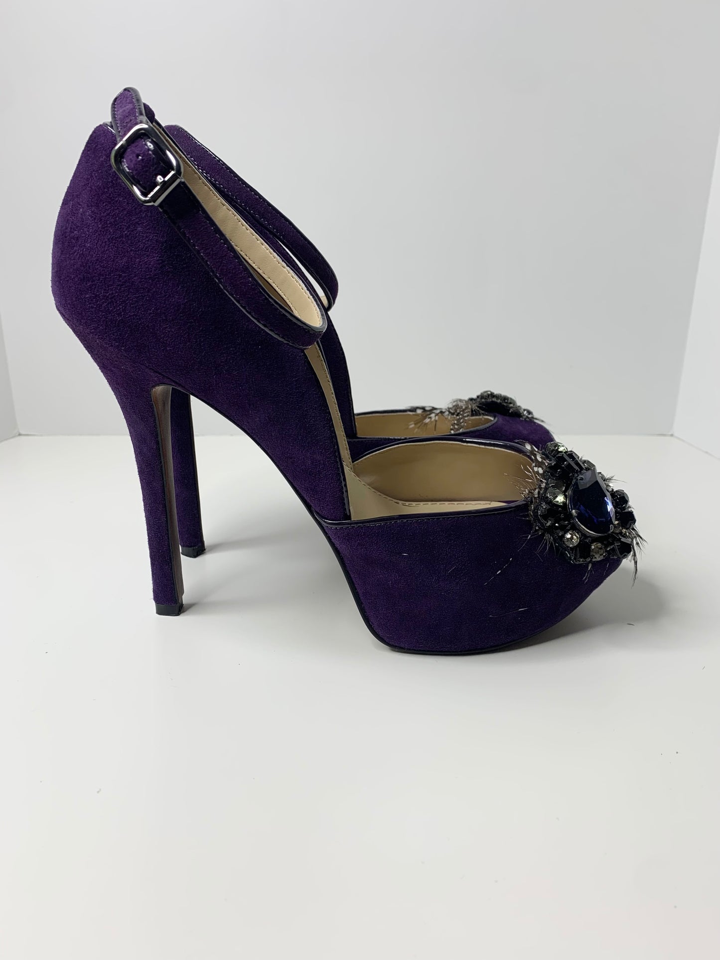 Enzo Angiolini Purple Suede Heels Size 9.5