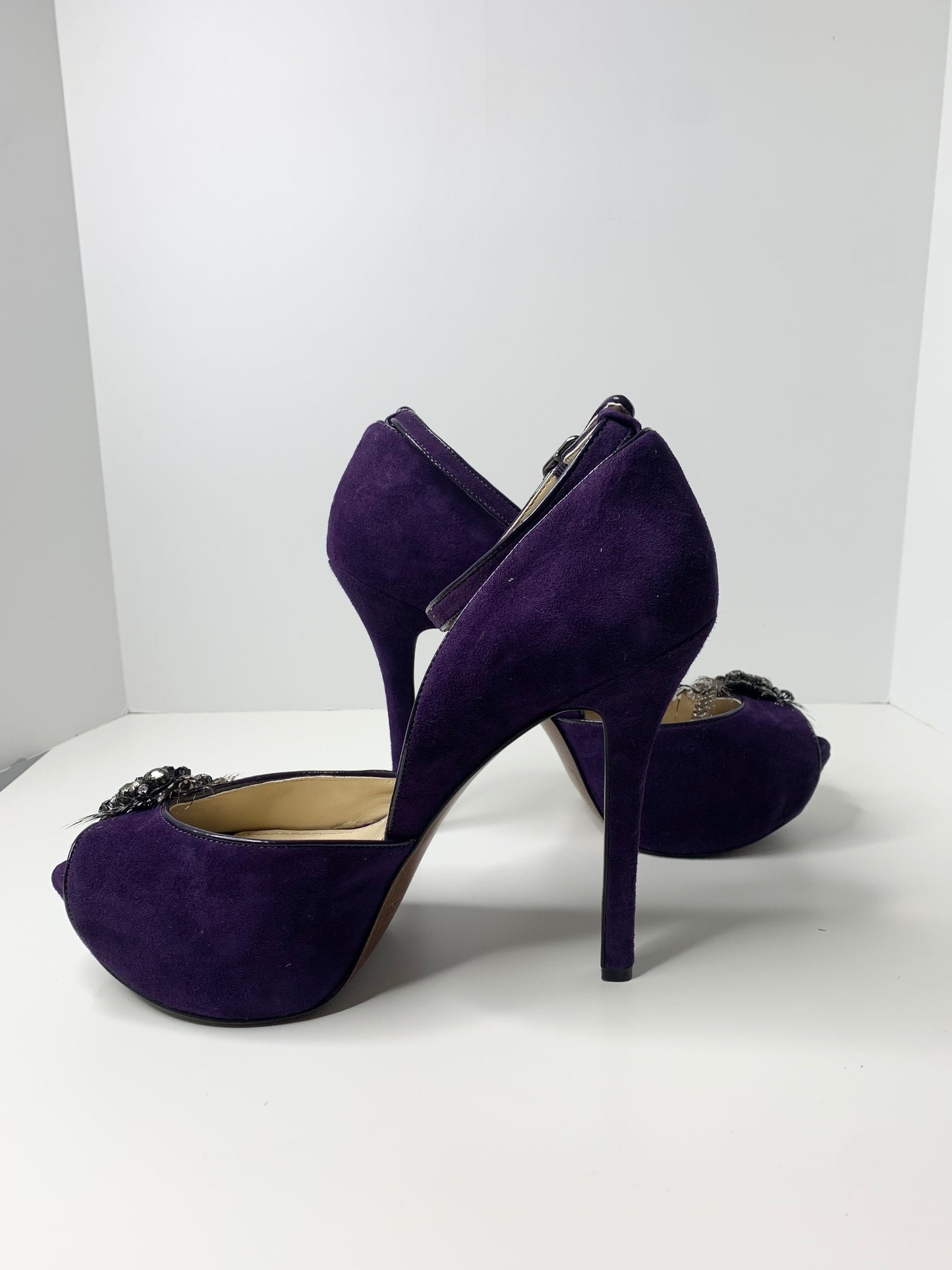 Enzo Angiolini Purple Suede Heels Size 9.5