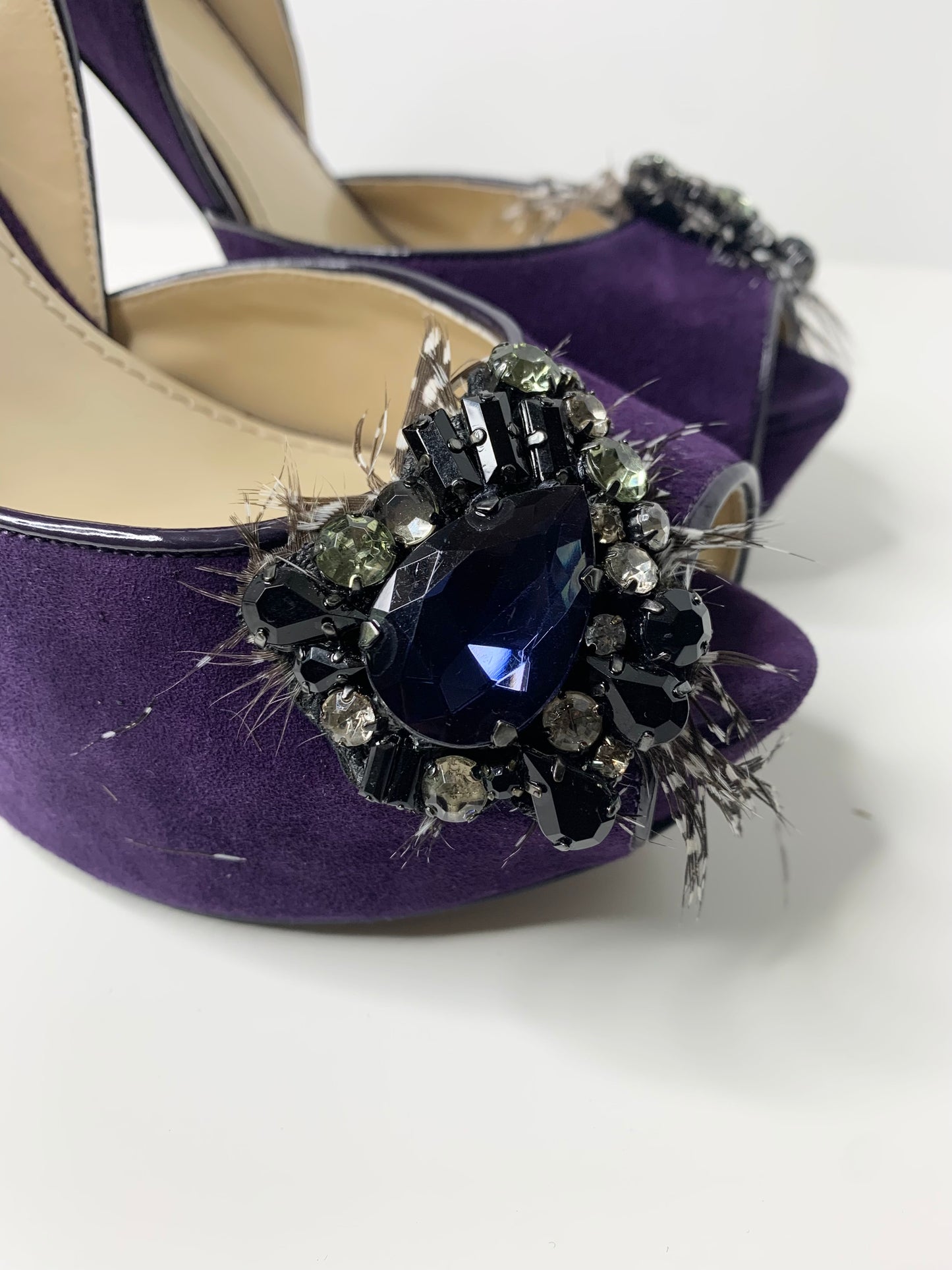 Enzo Angiolini Purple Suede Heels Size 9.5