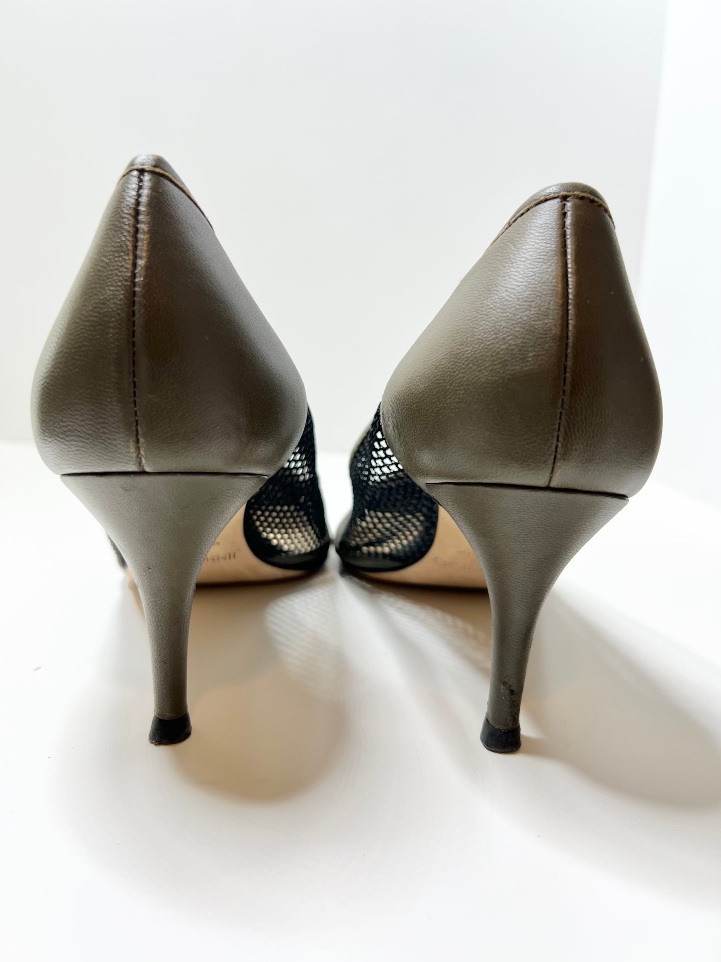 Jimmy Choo Leather Mesh Accents Pump, Size 39