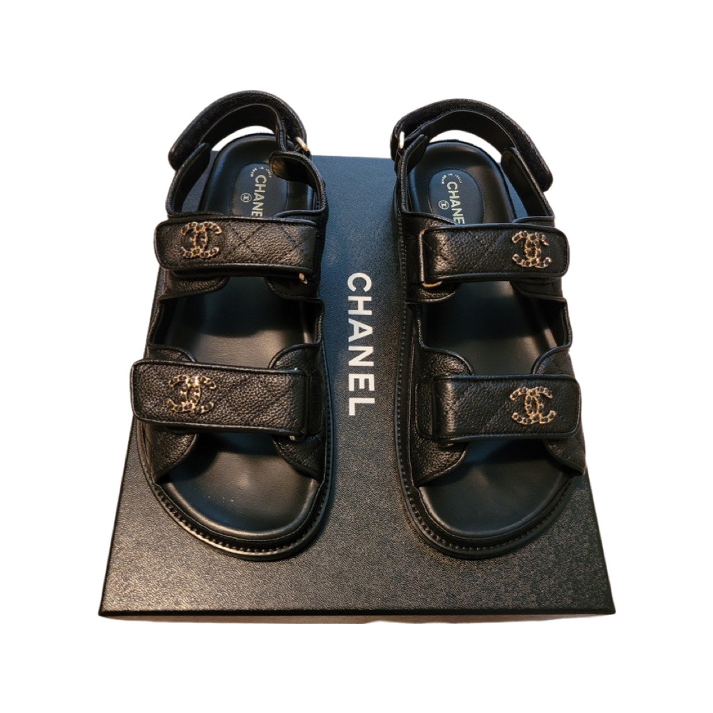Chanel - Chanel quilted lamb skin T thong sandals 38.5 on Designer