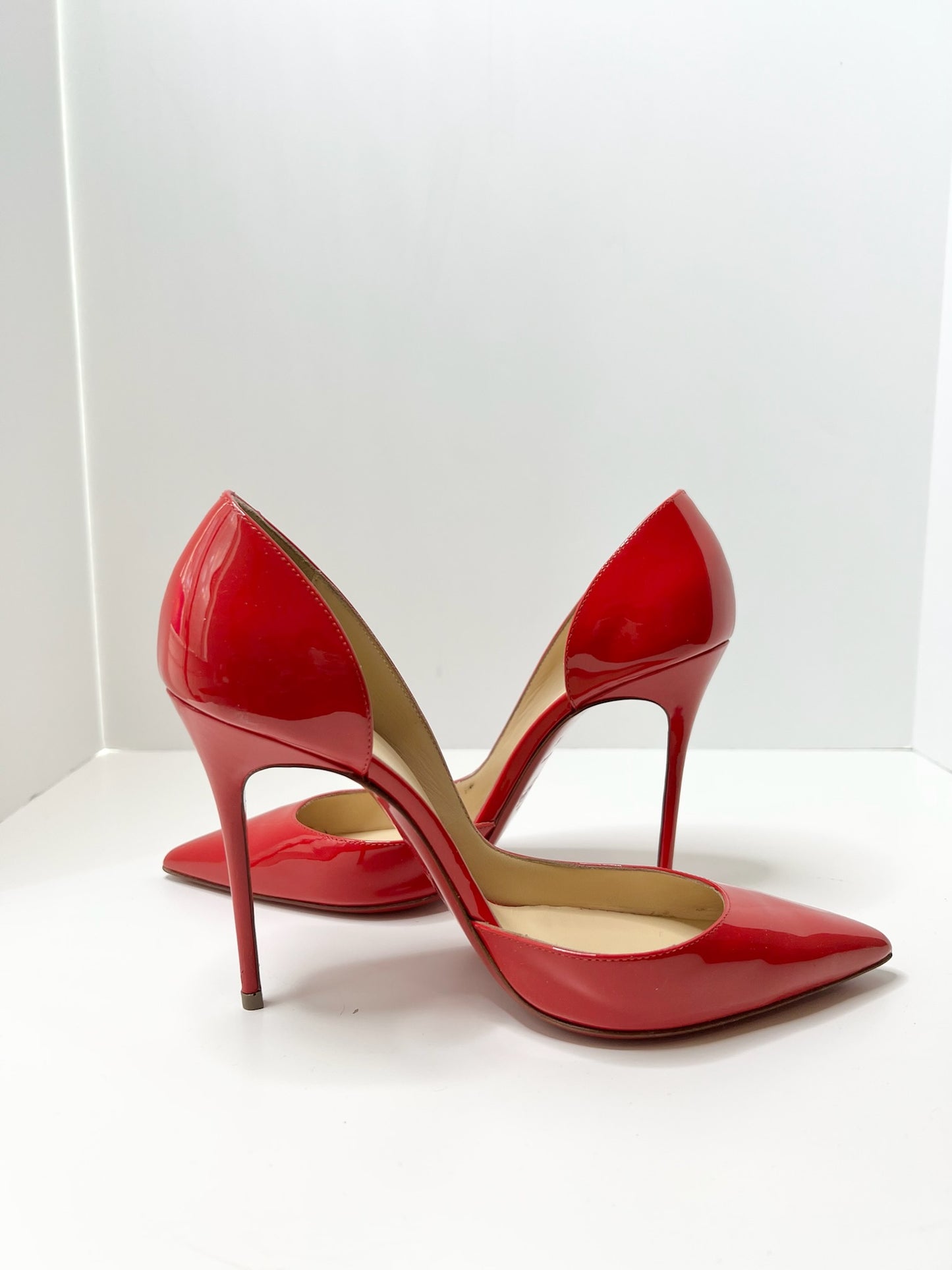 Christian Louboutin Iriza 100 Red Patent Pumps, Size 38.5