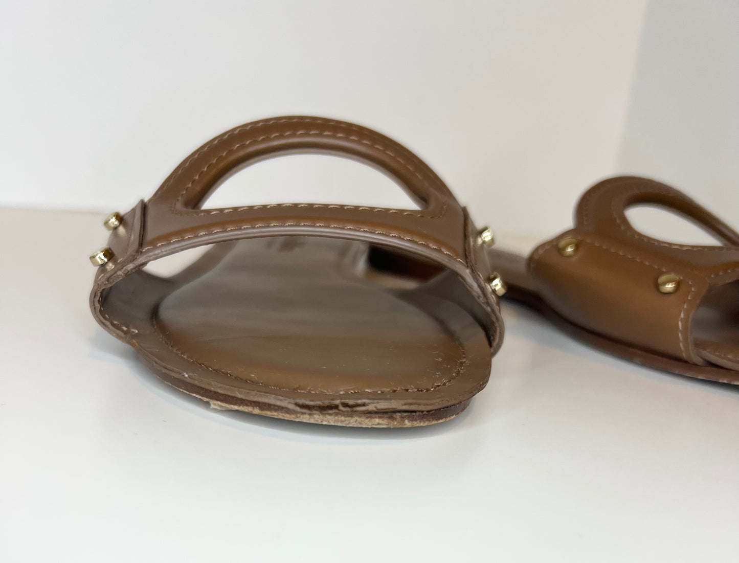 Max Mara brown leather slide, Size 39.5