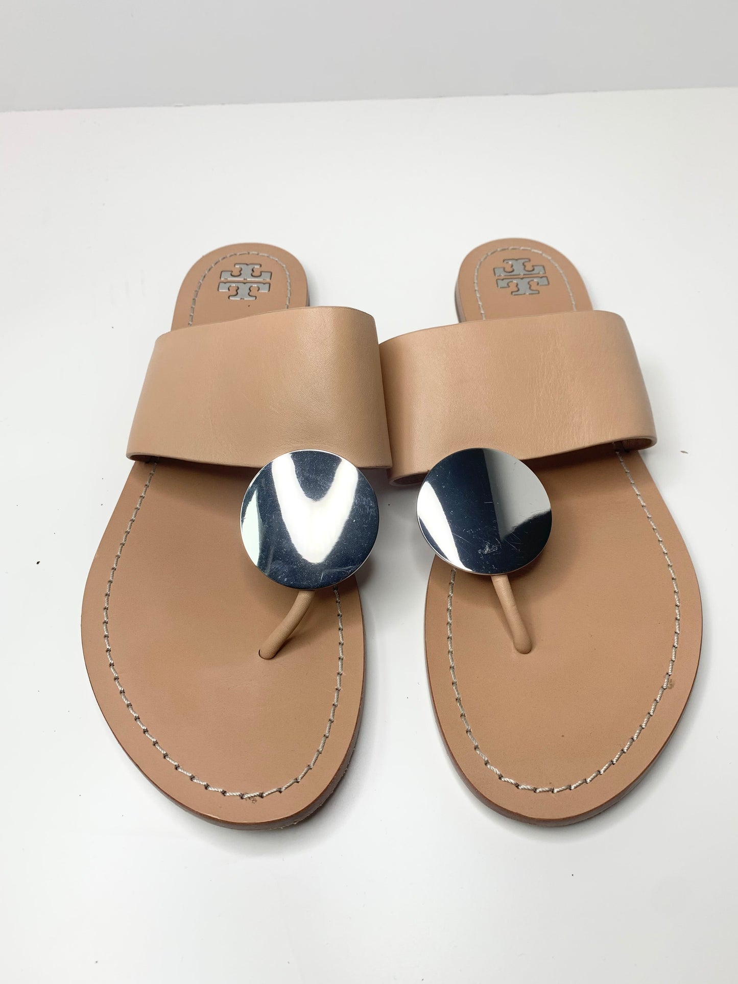 Tory Burch Patos Disk Sandal, Nude Size 10.5