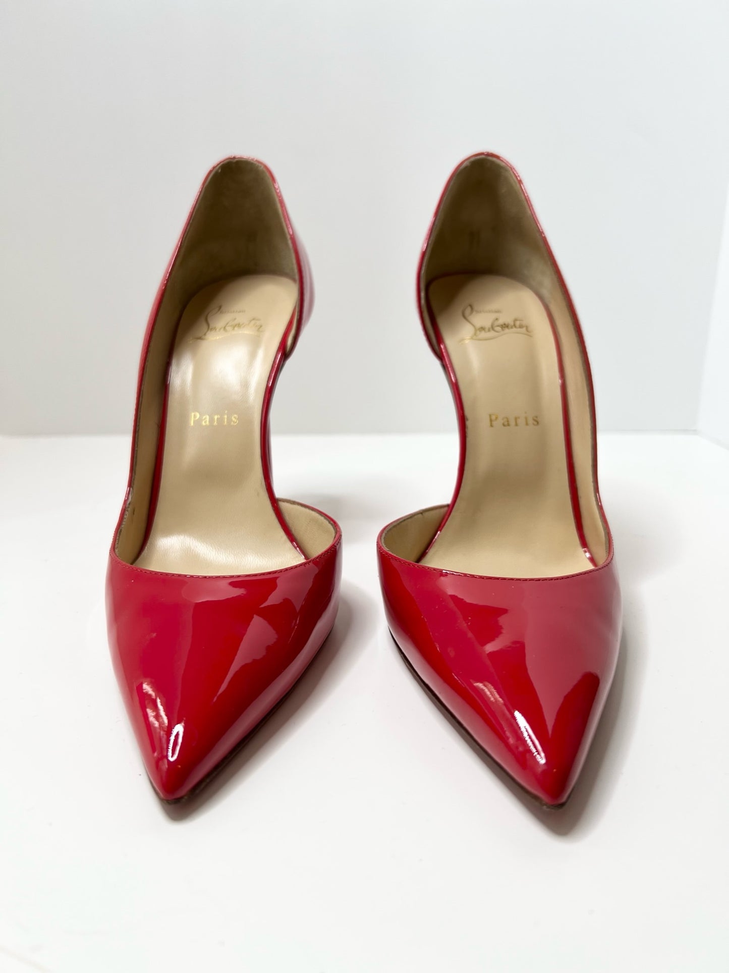 Christian Louboutin Iriza 100 Red Patent Pumps, Size 38.5