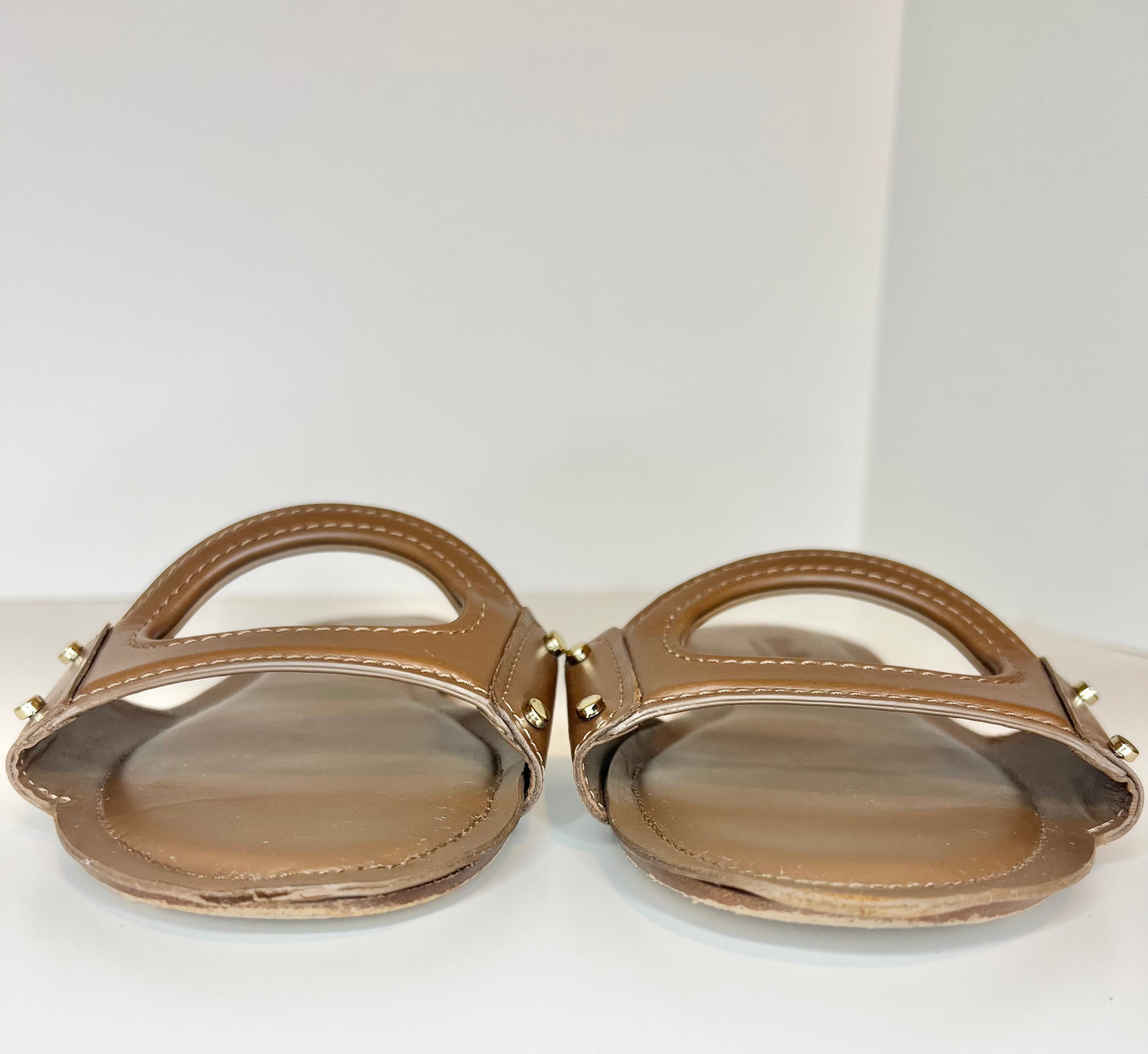 Max Mara brown leather slide, Size 39.5