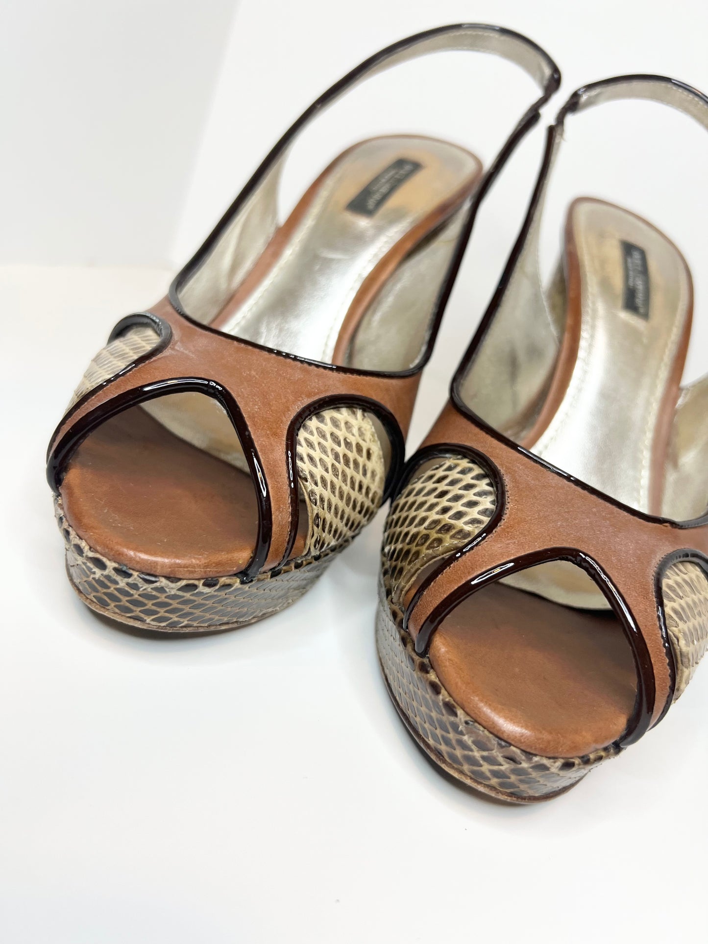 Dolce & Gabbana Leather Slingback Pumps, Size 38.5