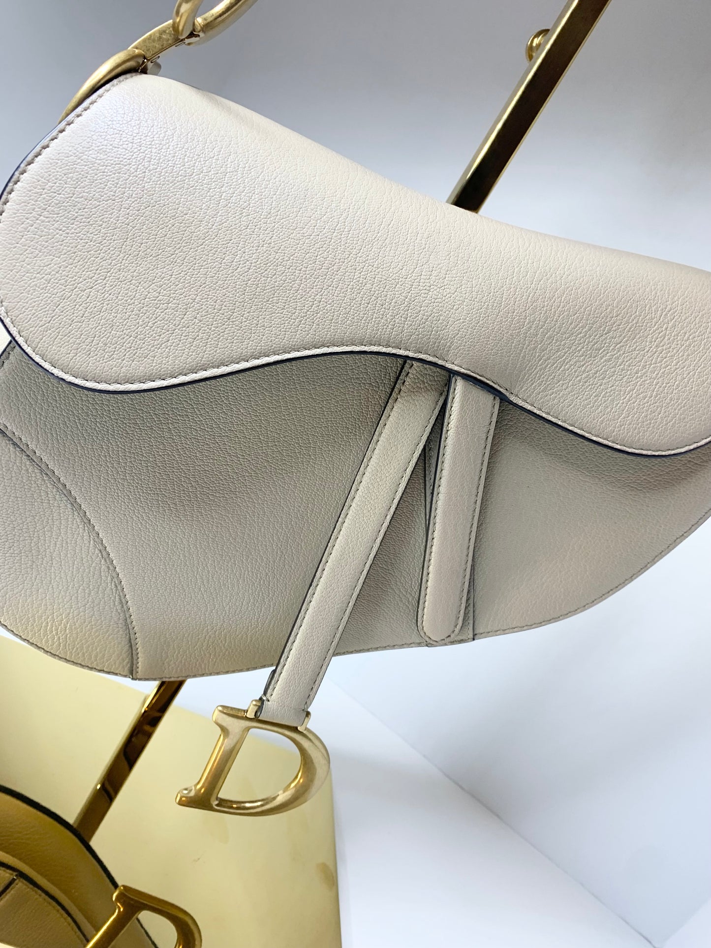 Dior Saddle Bag, Beige Goatskin