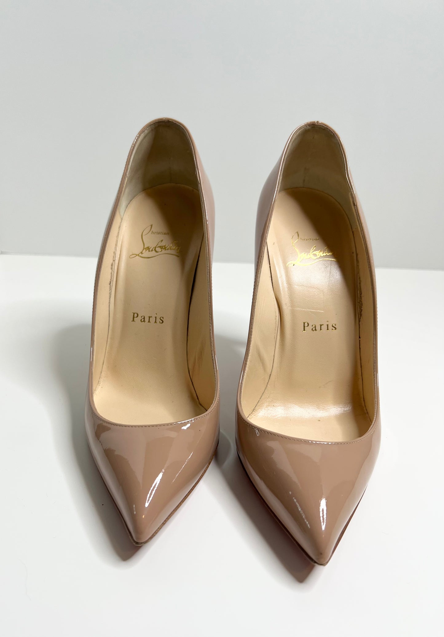 Christian Louboutin Pigalle Follies, Nude Patent Size 37.5