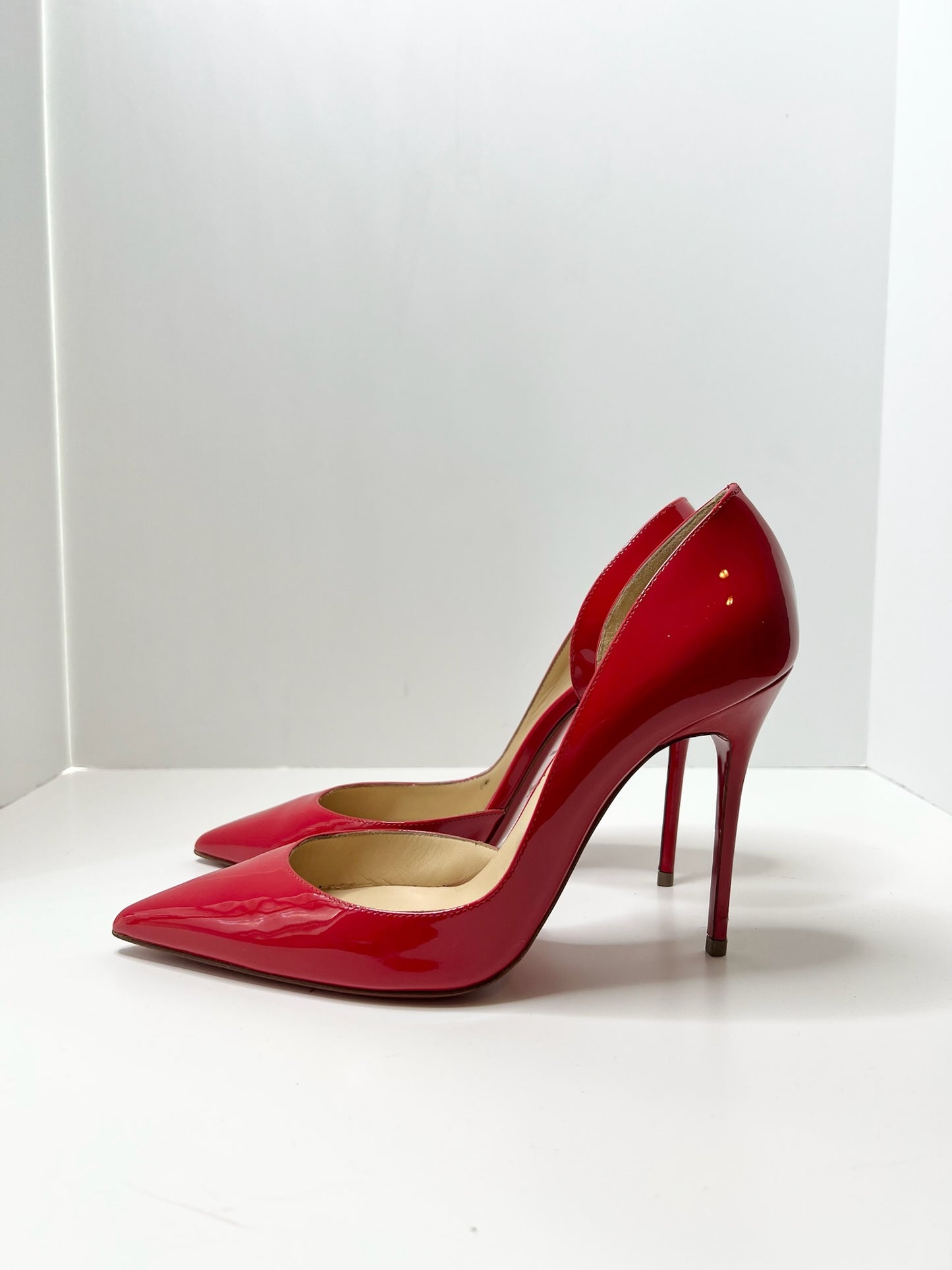 Christian Louboutin Iriza 100 Red Patent Pumps, Size 38.5