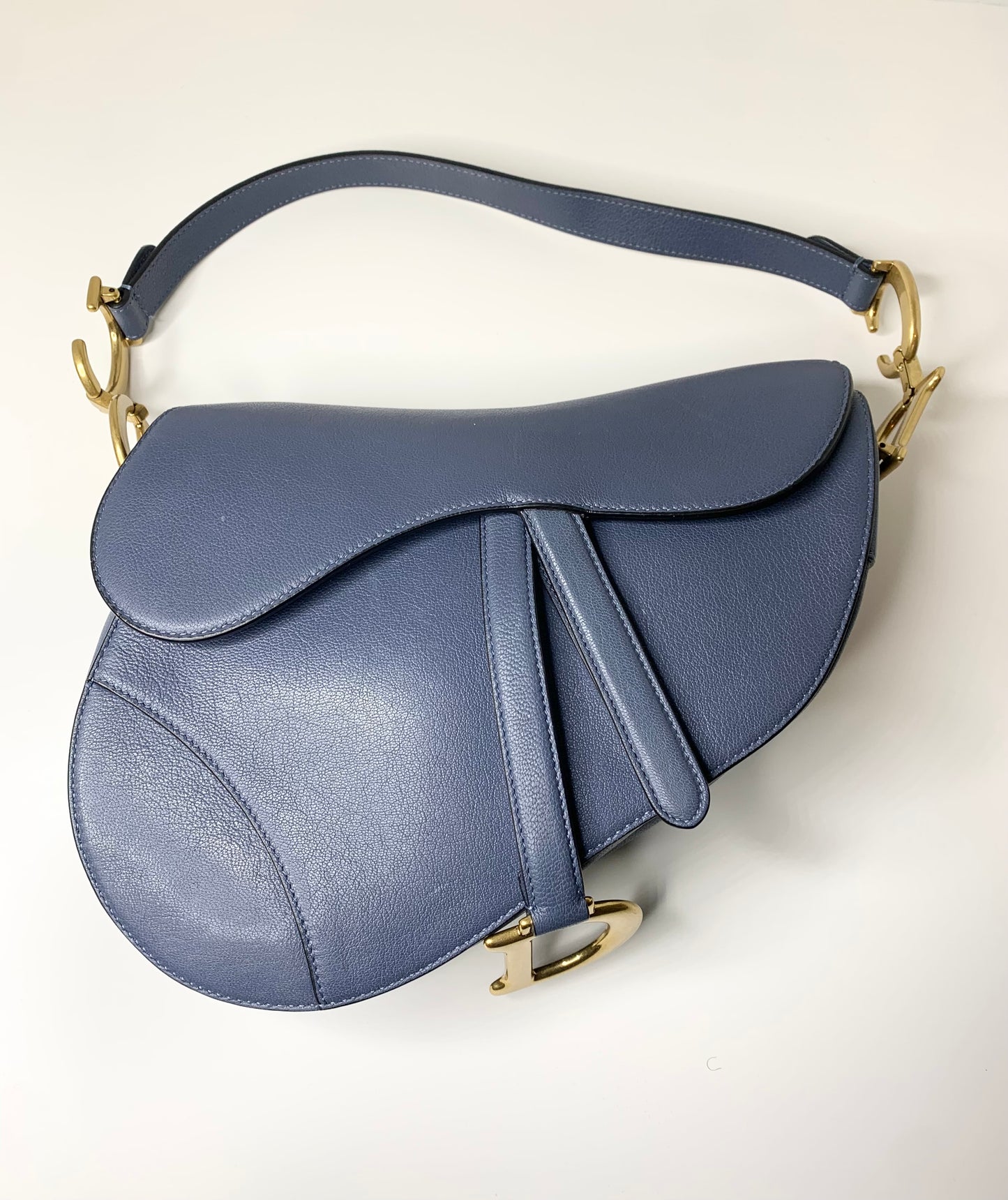 Dior Saddle Bag, Denim Blue Goatskin