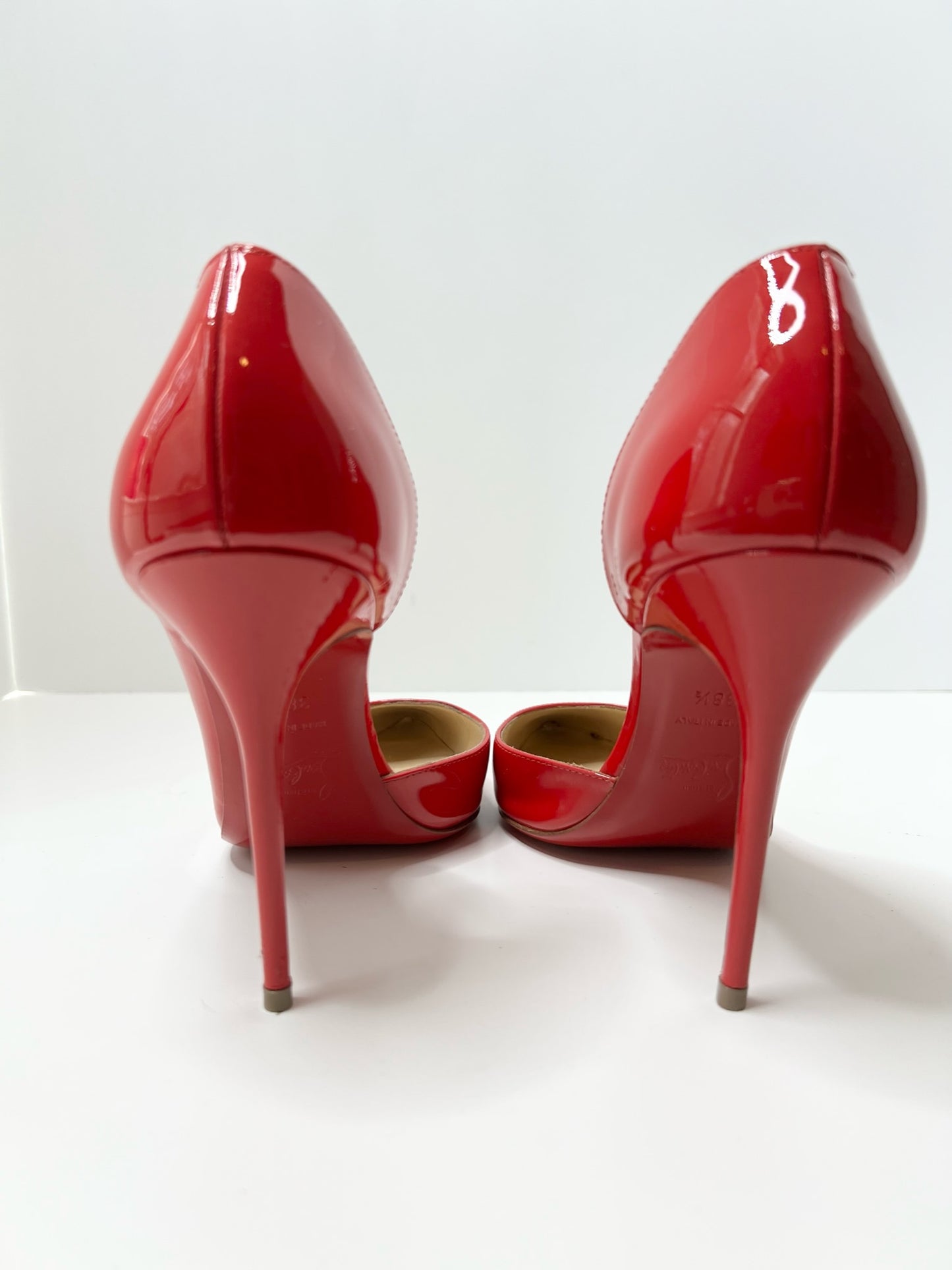 Christian Louboutin Iriza 100 Red Patent Pumps, Size 38.5