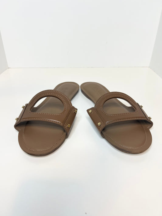 Max Mara brown leather slide, Size 39.5