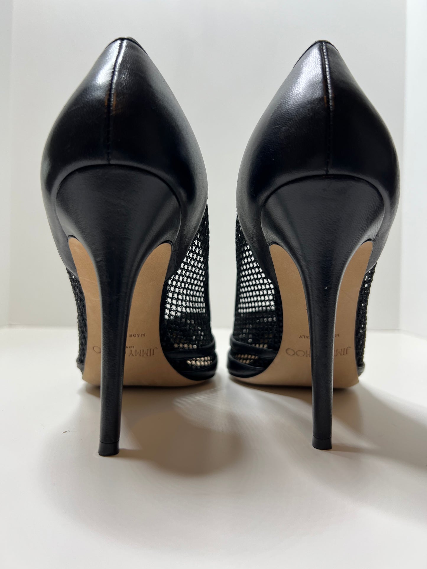 Jimmy Choo Mesh and Leather Pumps Size 39