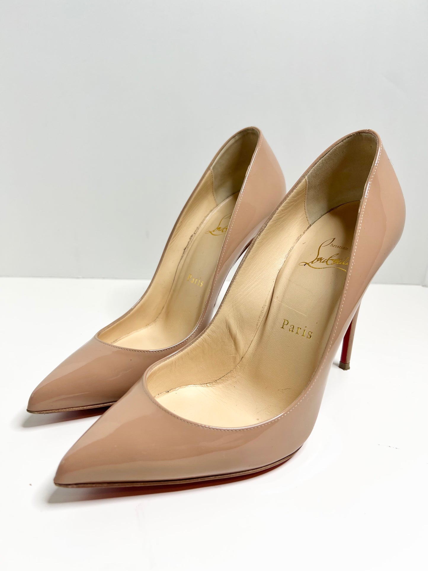 Christian Louboutin Pigalle Follies, Nude Patent Size 37.5