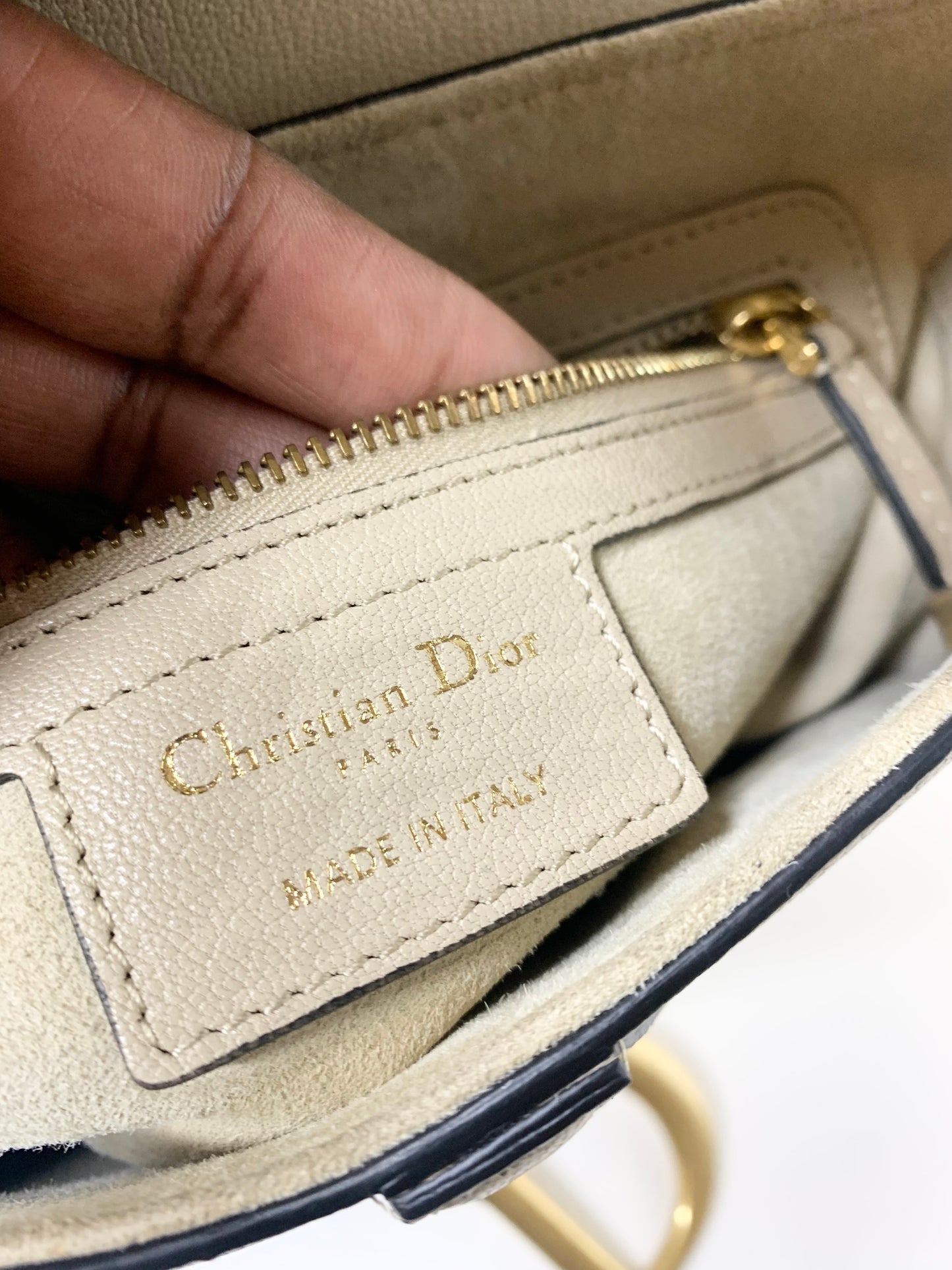 Dior Saddle Bag, Beige Goatskin