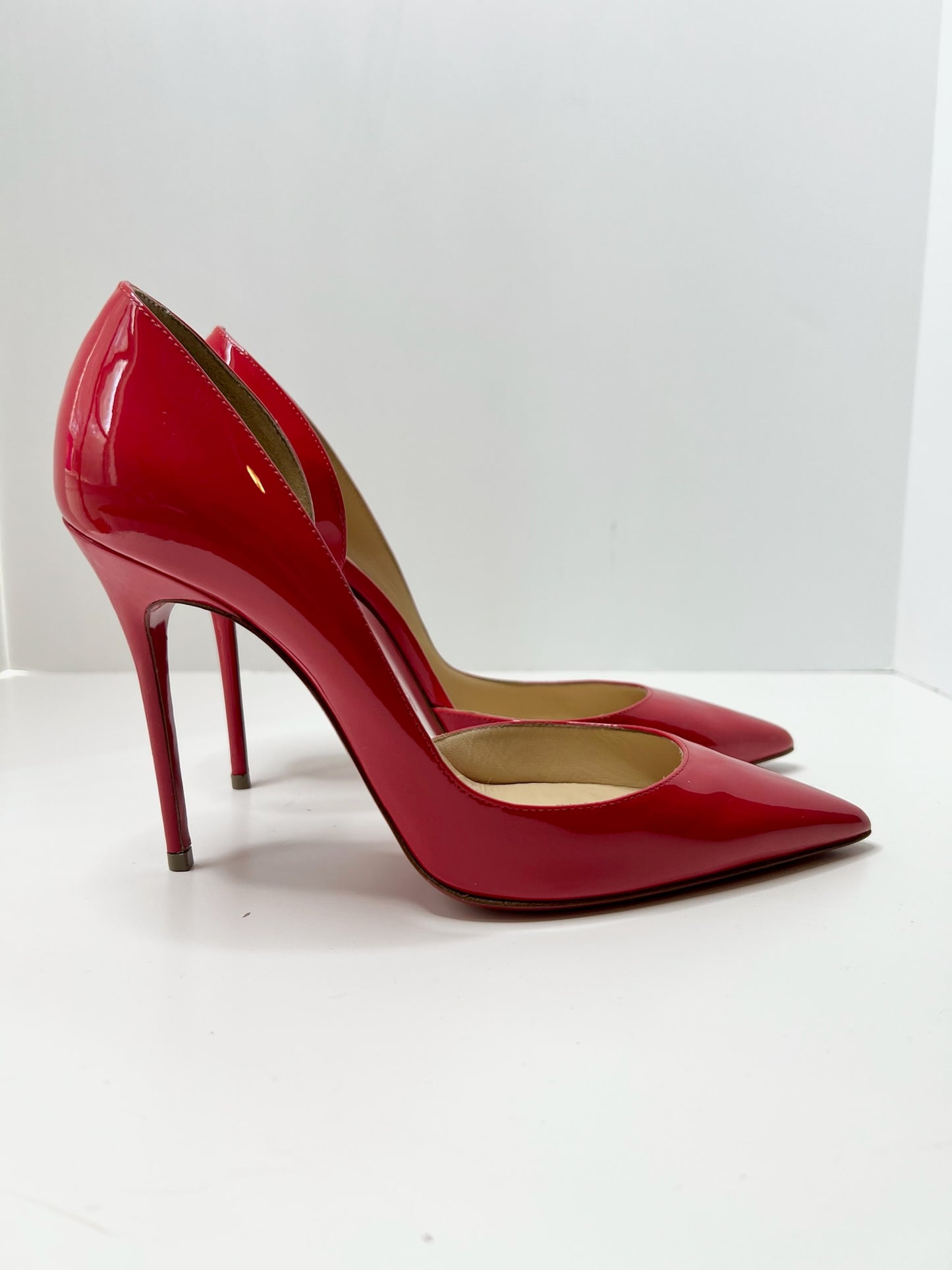 Christian Louboutin Iriza 100 Red Patent Pumps, Size 38.5