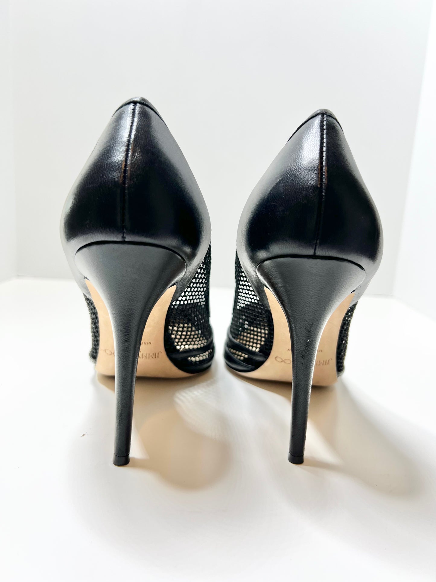 Jimmy Choo Mesh and Leather Pumps Size 39